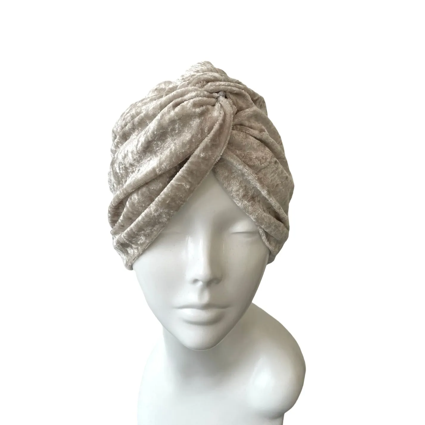 Beige 1940s Vintage Style Twist Turban Hat