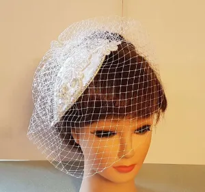 Birdcage veil Hat & fascinator White Ivory - ELEGANCEFASCINATOR