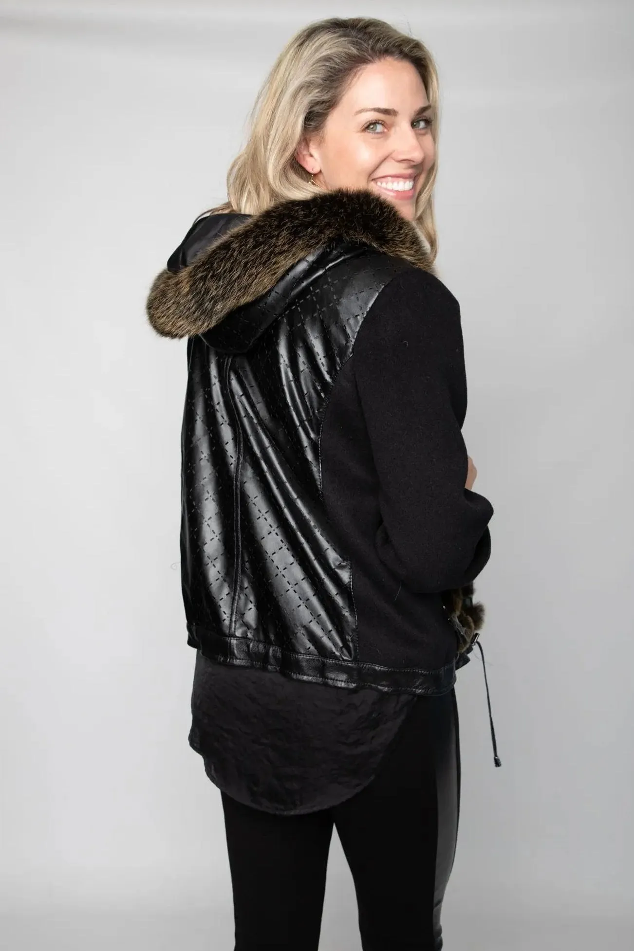 Black Cashmere with Bronze Fox and Rexx Trim Jacket
