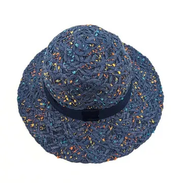 Black Ginger 57cm Dark Blue Confetti Cloche Foldable Hat - 601-240