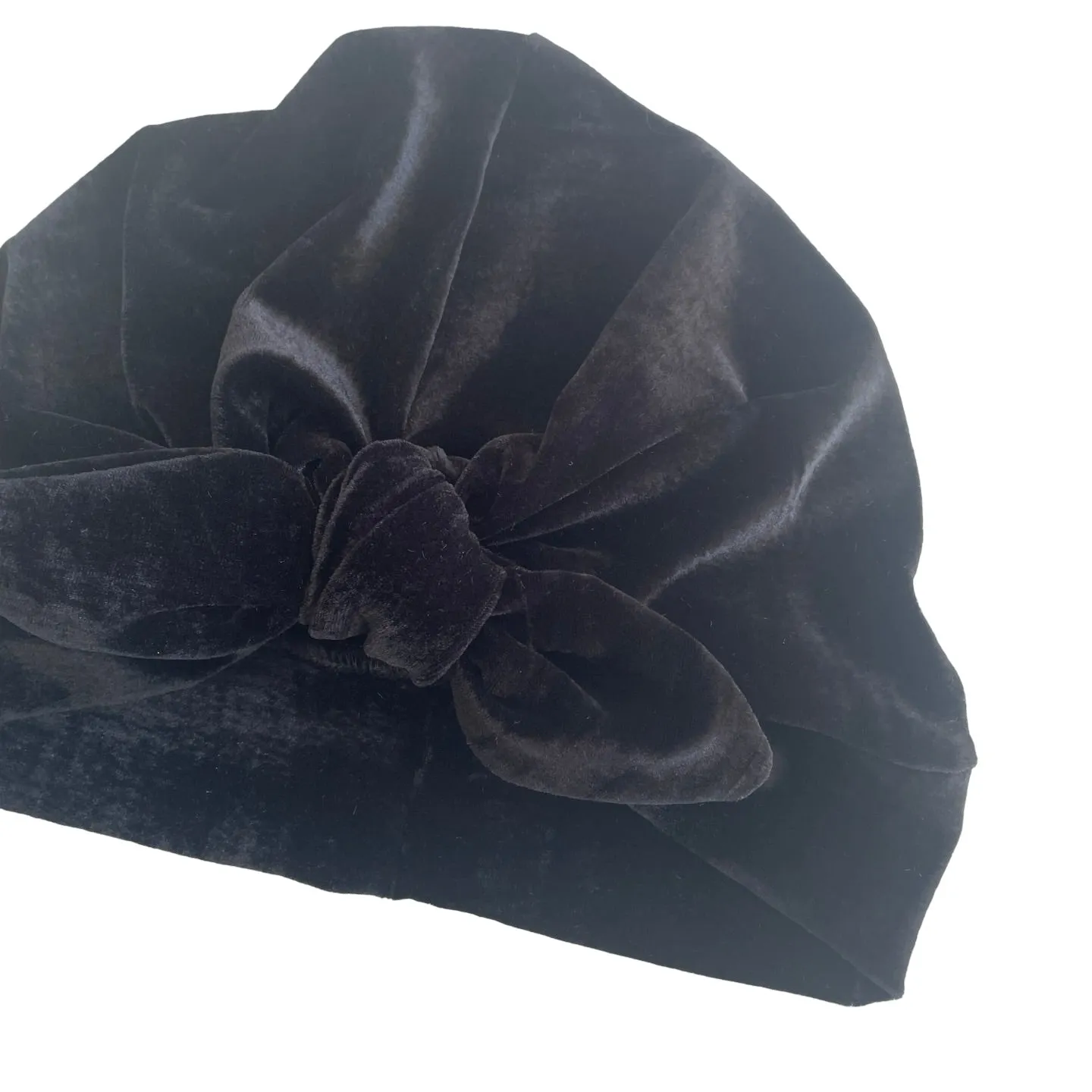 Black Velvet Vintage Style Bow Turban