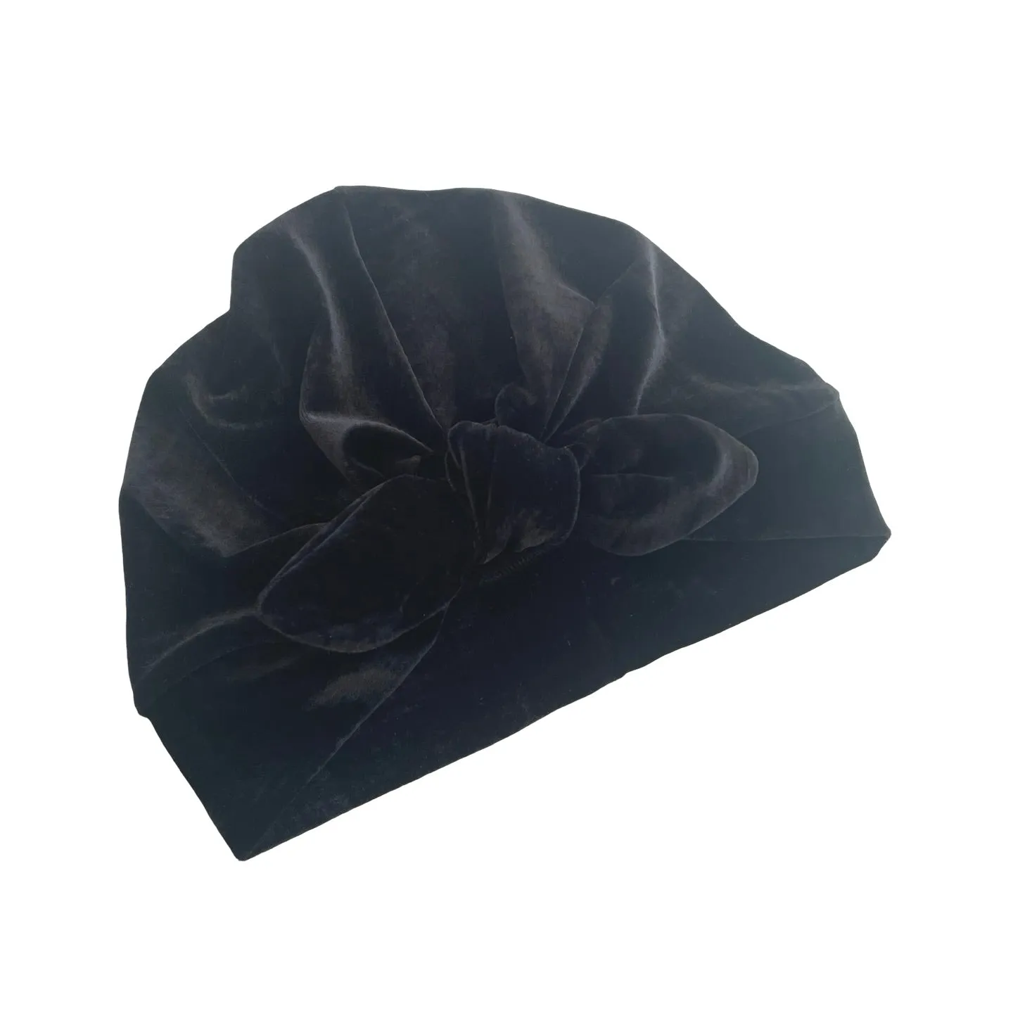 Black Velvet Vintage Style Bow Turban