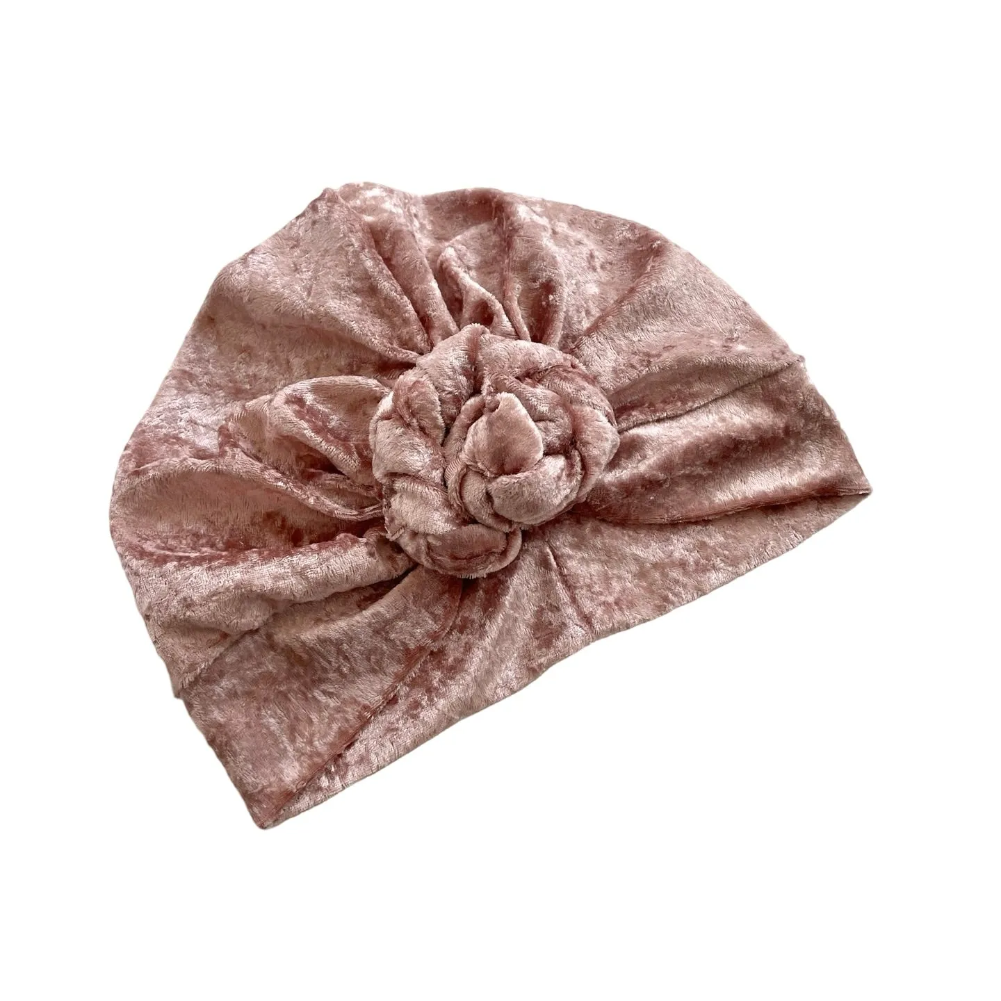 Blush Pink Velvet Chain Knot Turban Hat