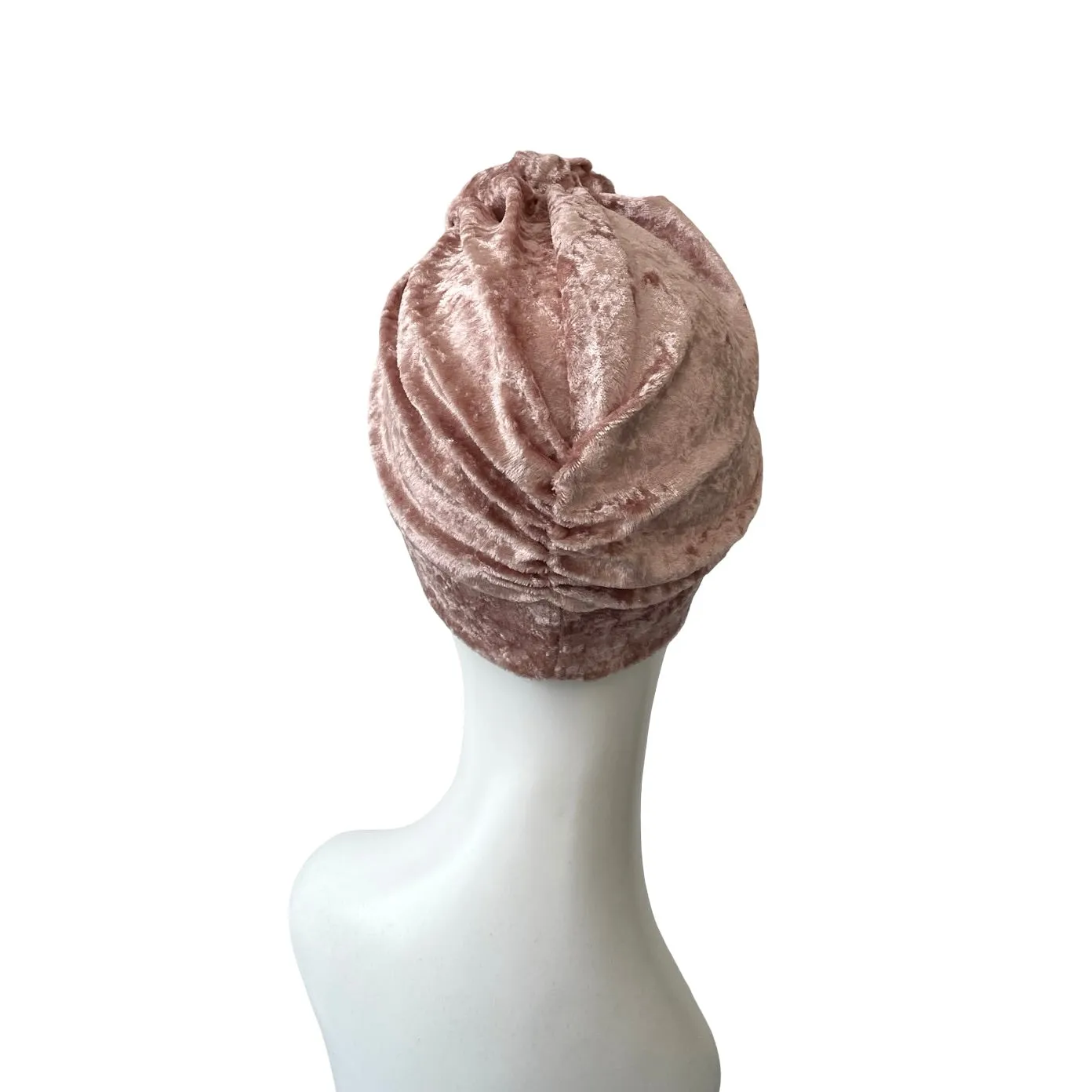 Blush Pink Velvet Chain Knot Turban Hat