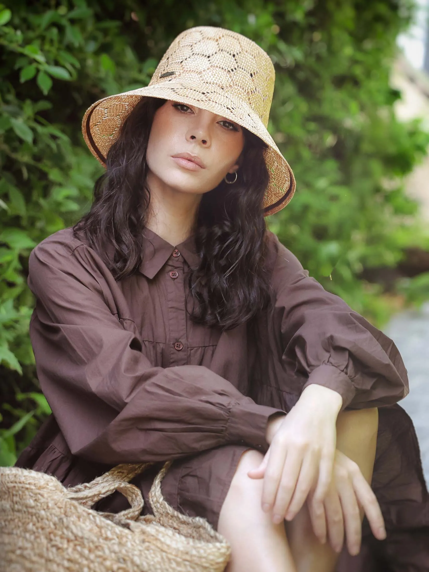Boho Hemp Cloche  Hat – Handwoven Elegance by Mossant Paris