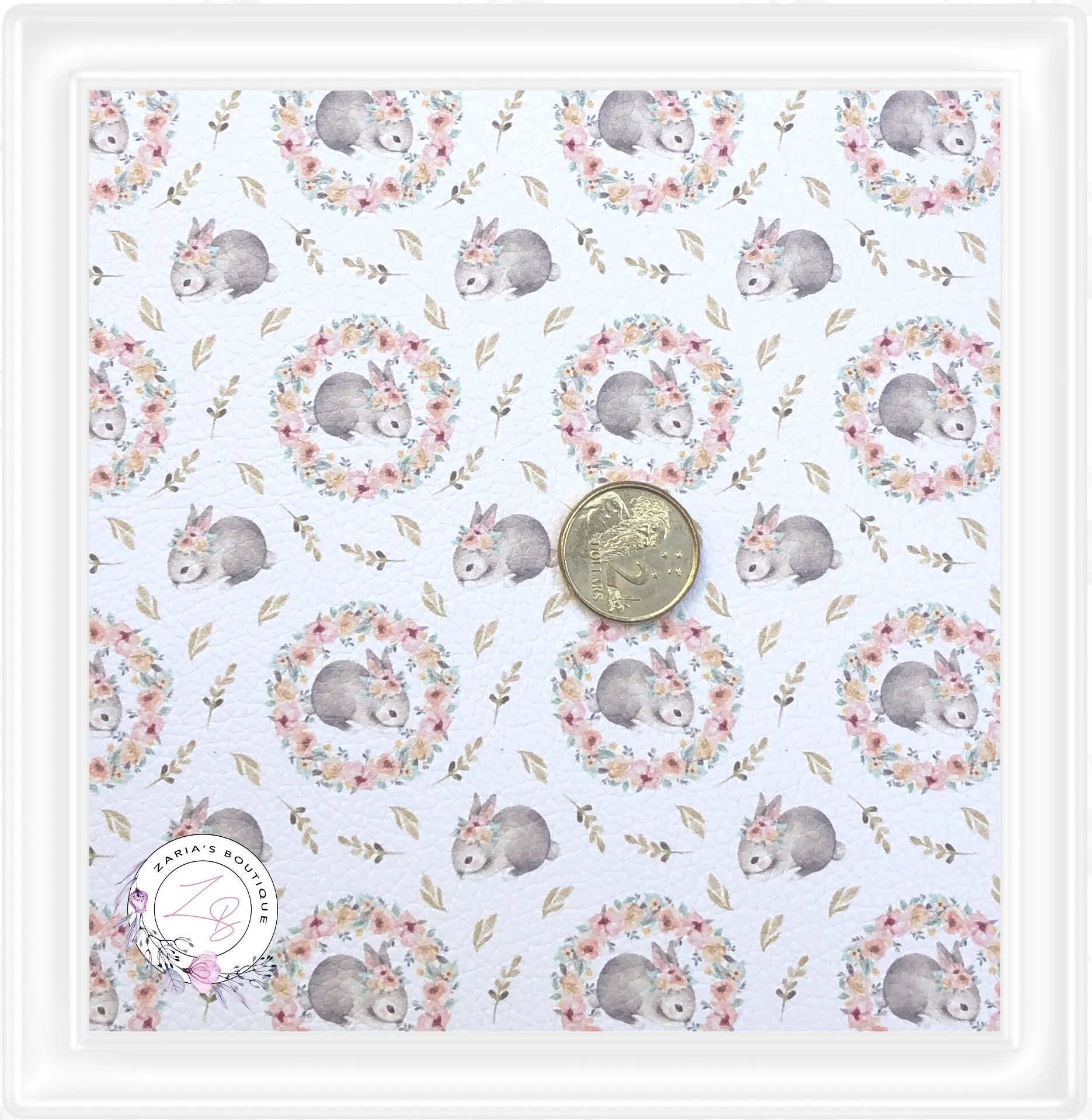 ⋅ Bunny Wreath ⋅ Premium Custom Vegan Faux Leather
