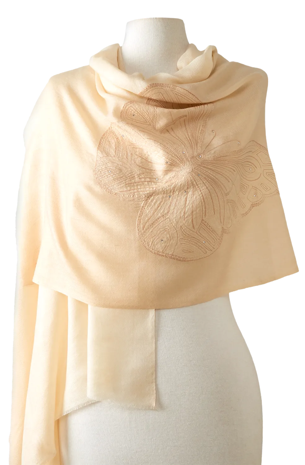 Cashmere Bordado butterfly off white