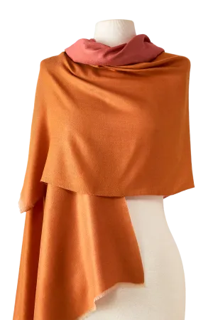 Cashmere Premium dupla face rosé/laranja