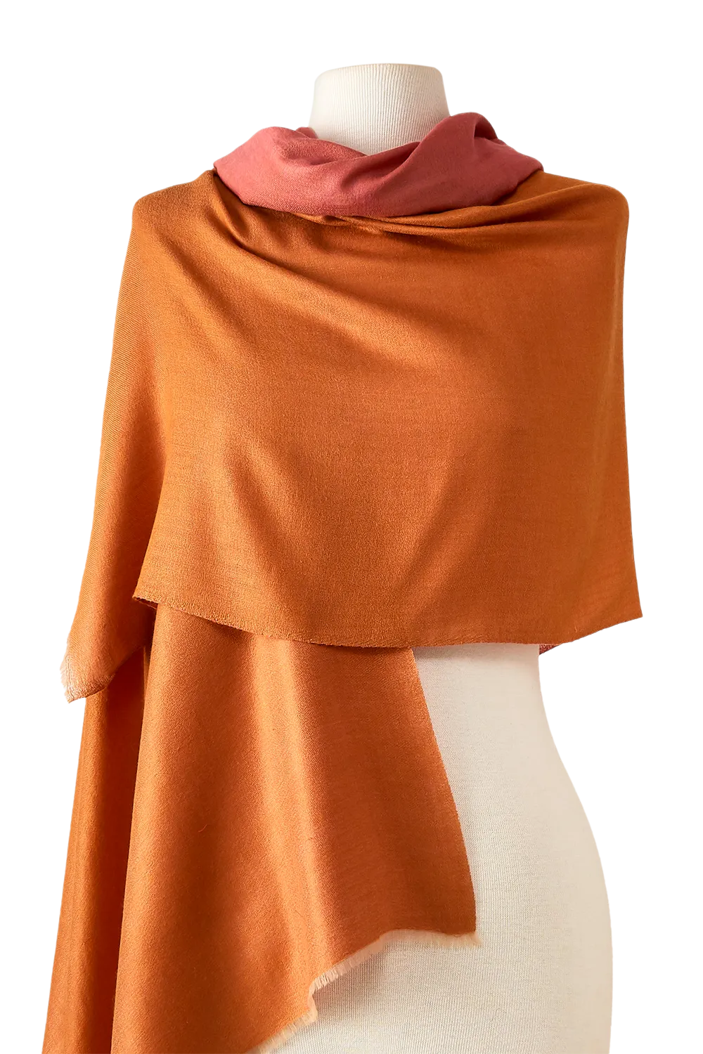 Cashmere Premium dupla face rosé/laranja