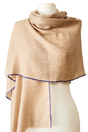 Cashmere Premium Unique areia detalhe roxo