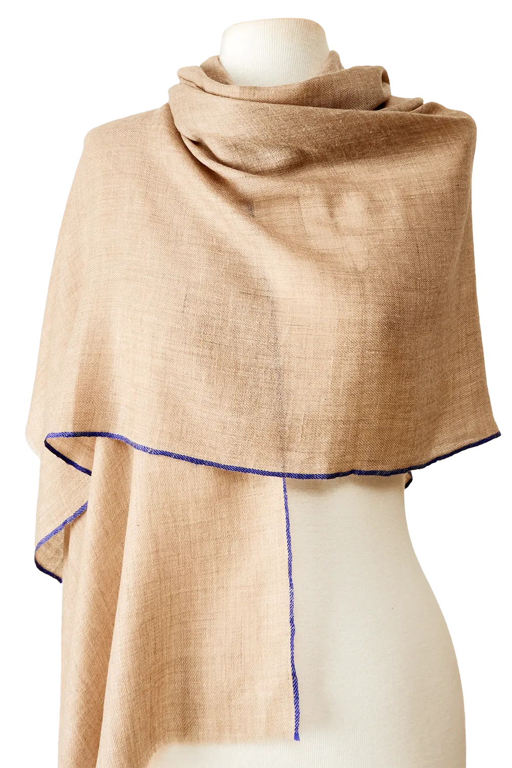 Cashmere Premium Unique areia detalhe roxo