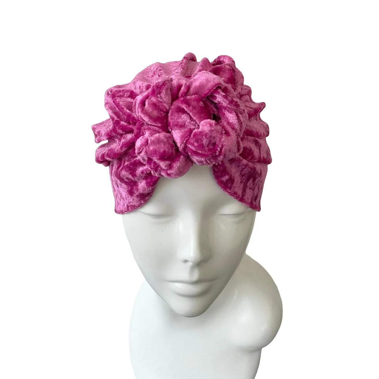 Cerise Pink Crushed Velvet Head Wrap