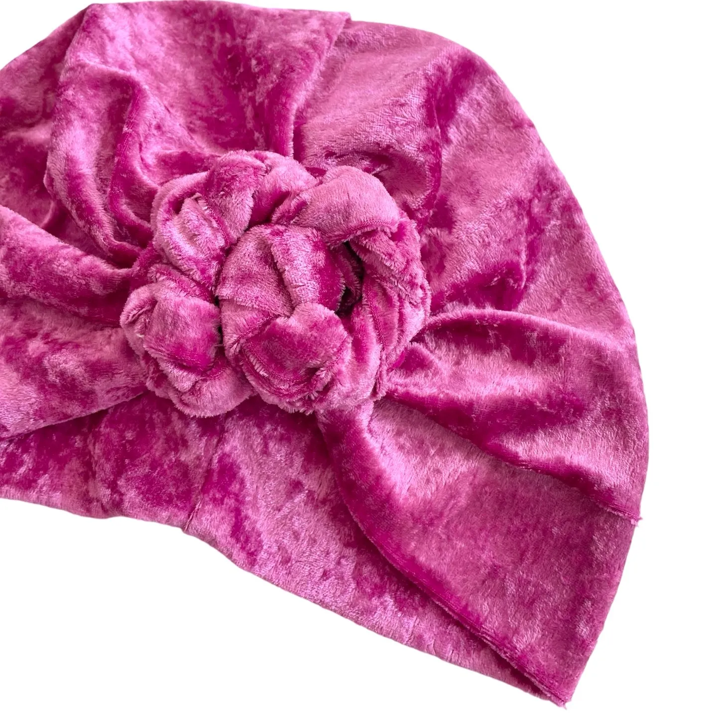 Cerise Pink Crushed Velvet Head Wrap