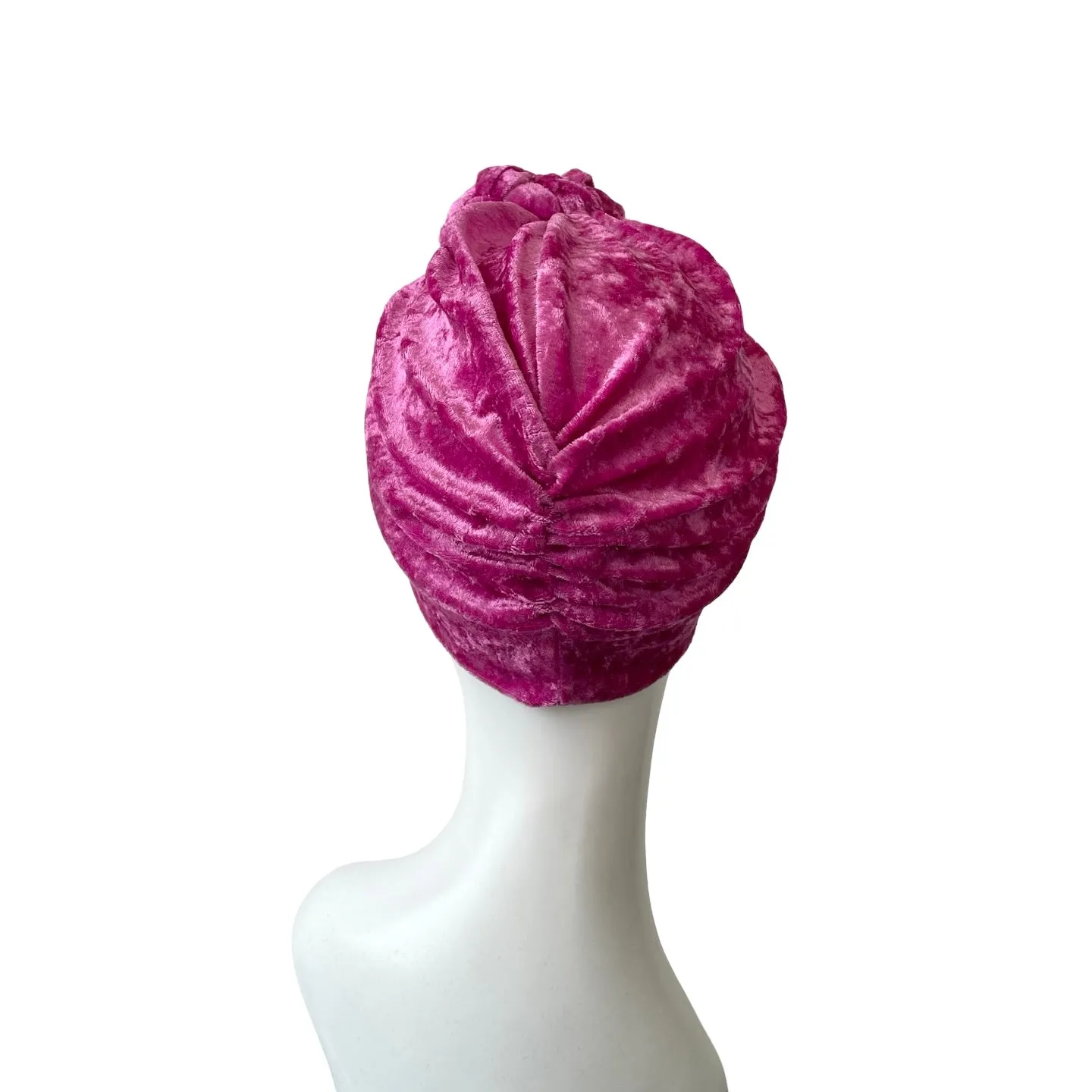 Cerise Pink Crushed Velvet Head Wrap