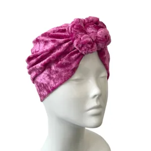 Cerise Pink Crushed Velvet Head Wrap