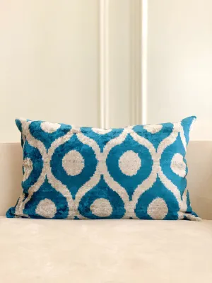 Classic Azure Ogee Lumbar Pillow Cover
