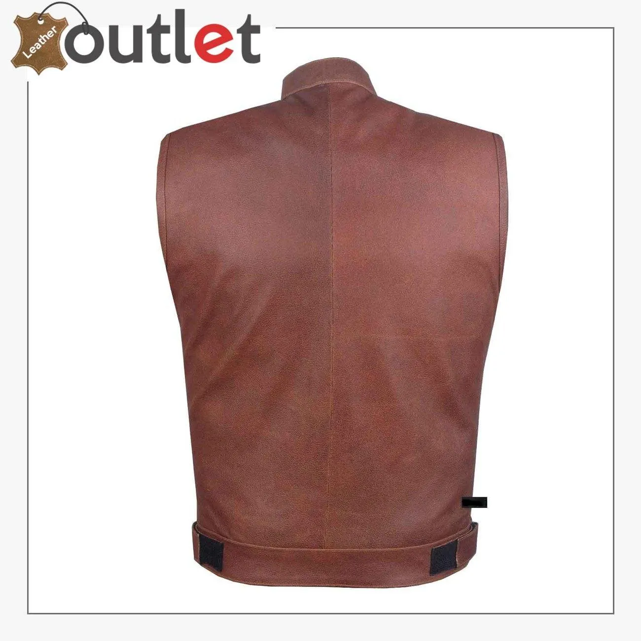 Classic Brown Leather Vest For Men