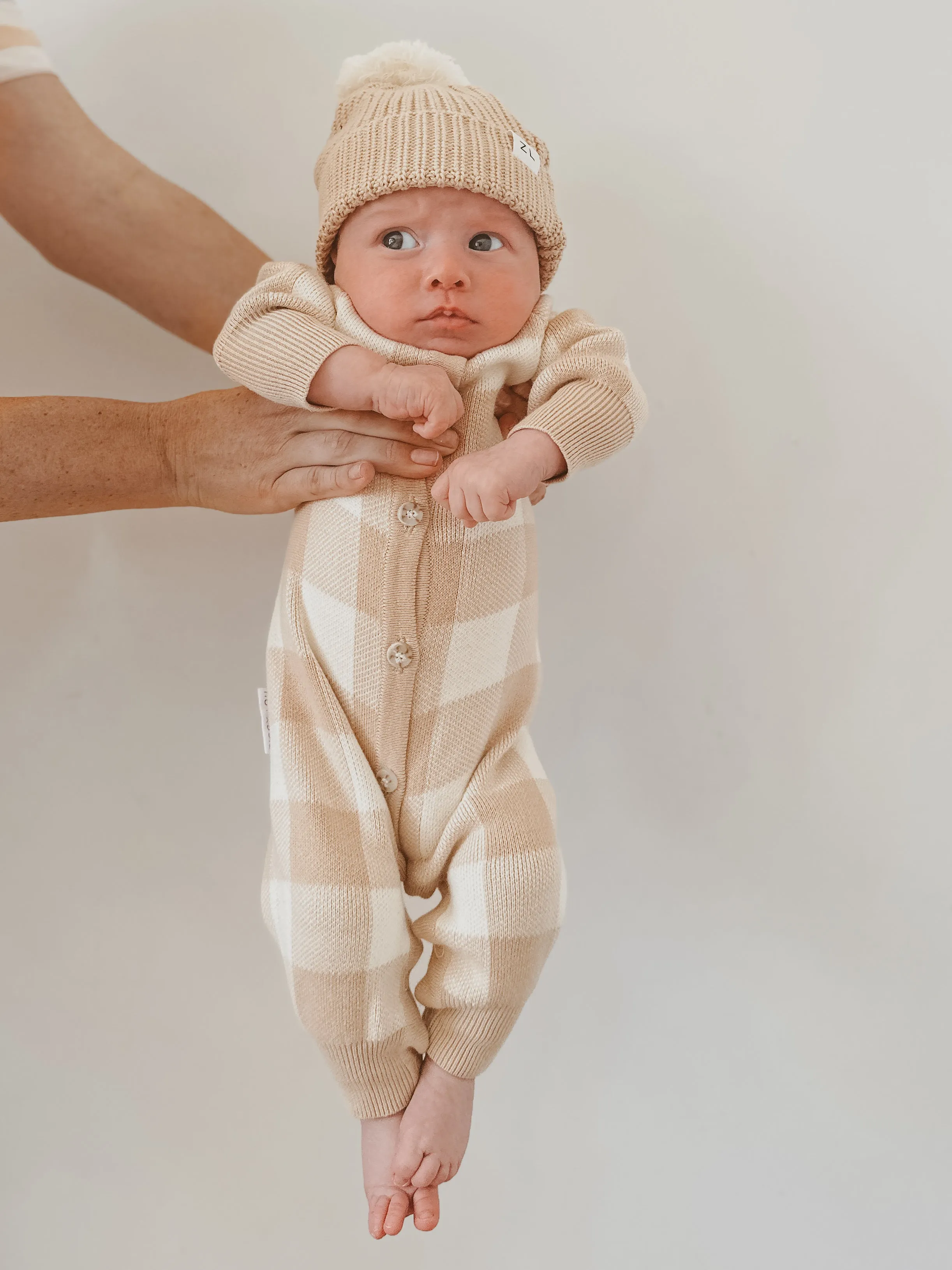 CLASSIC KNIT ROMPER | GINGHAM