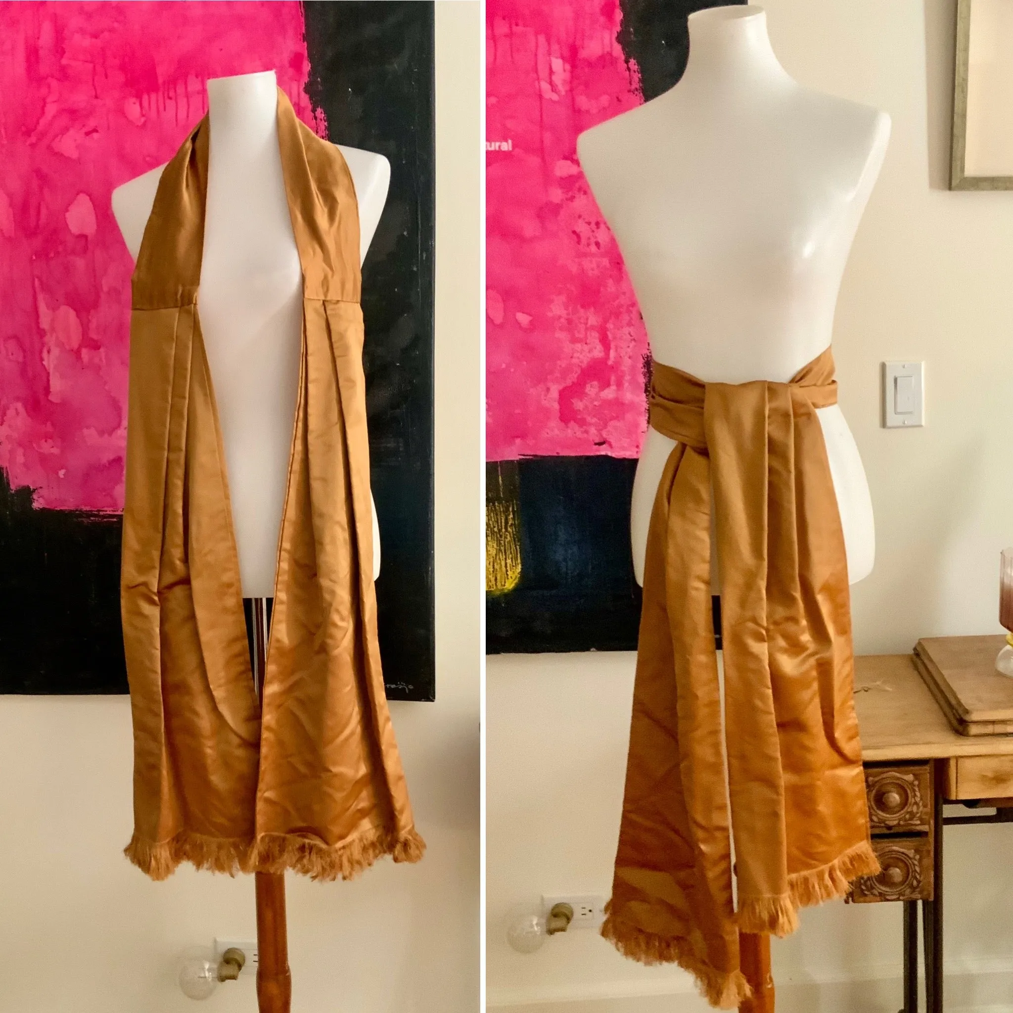 Copper Satin Scarf / Belt- 50s