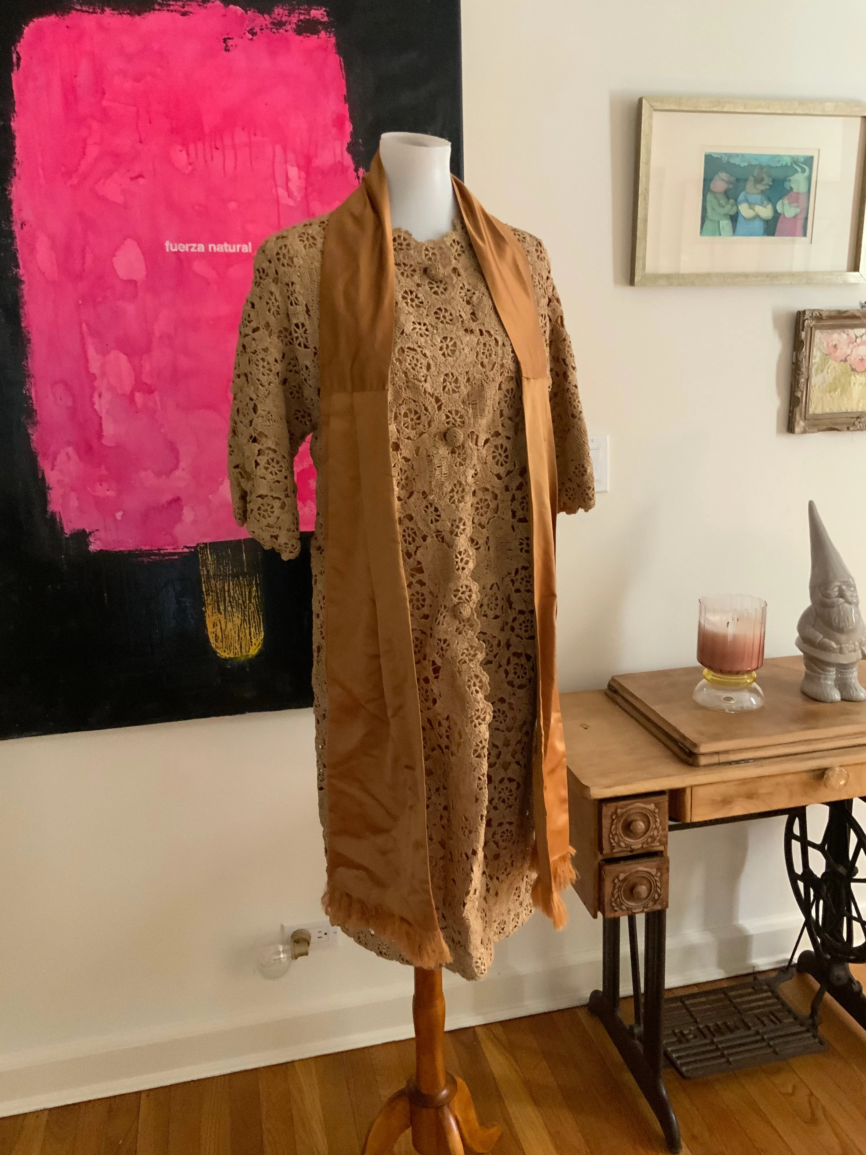 Copper Satin Scarf / Belt- 50s