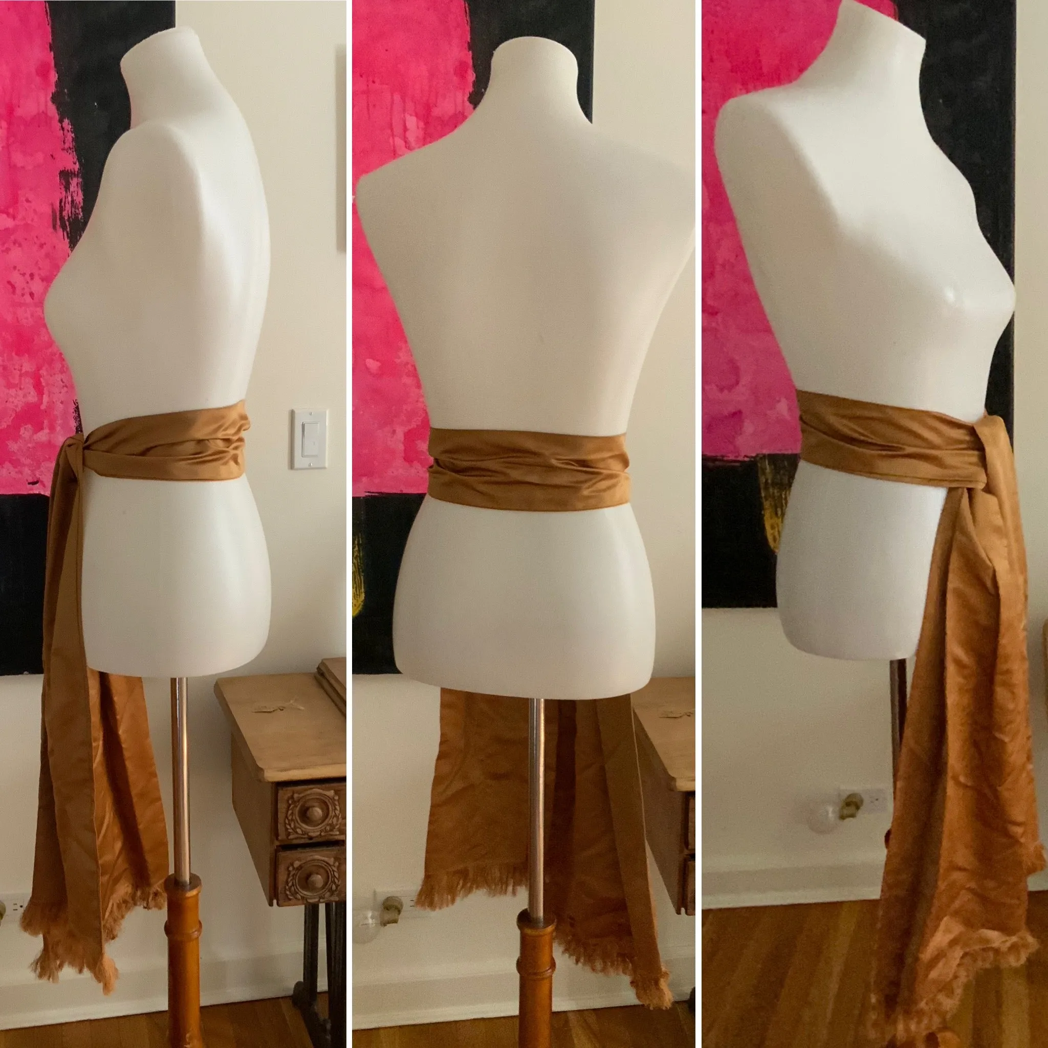 Copper Satin Scarf / Belt- 50s