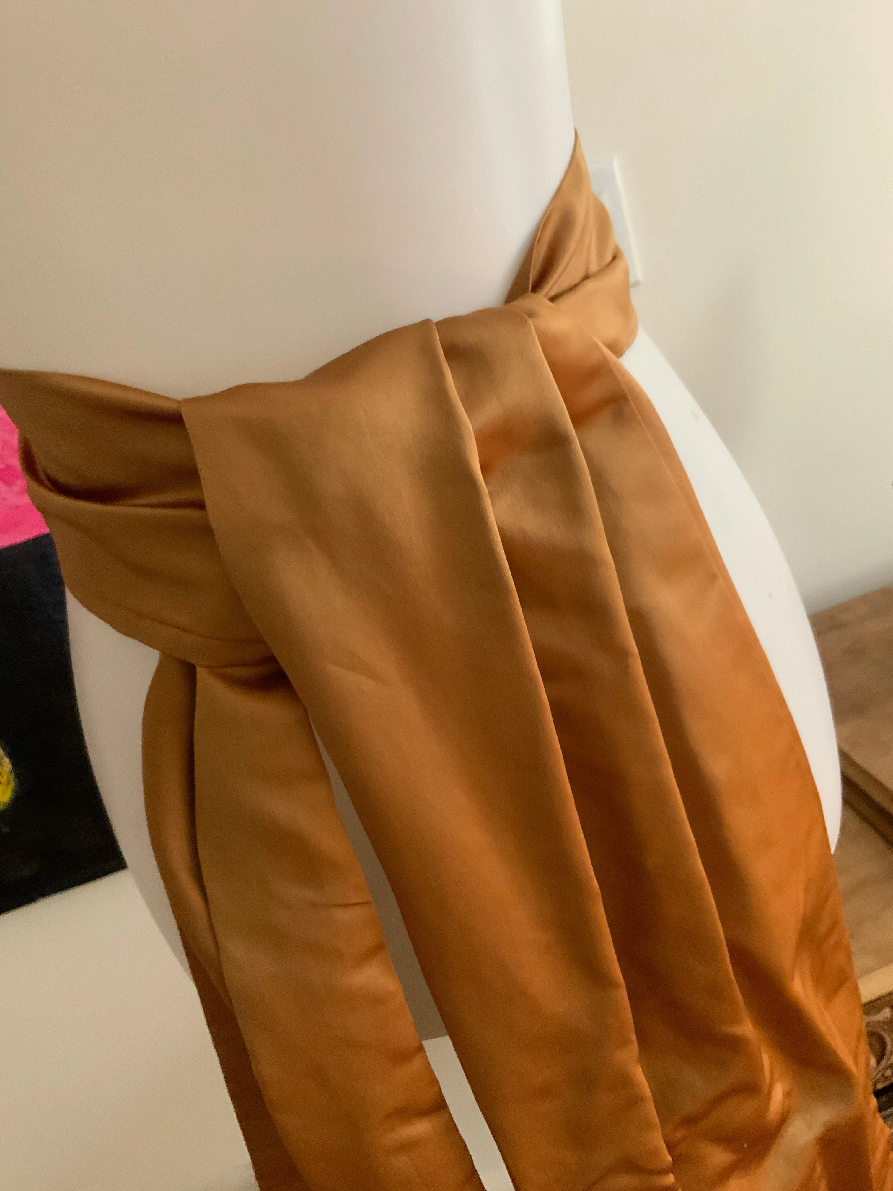 Copper Satin Scarf / Belt- 50s