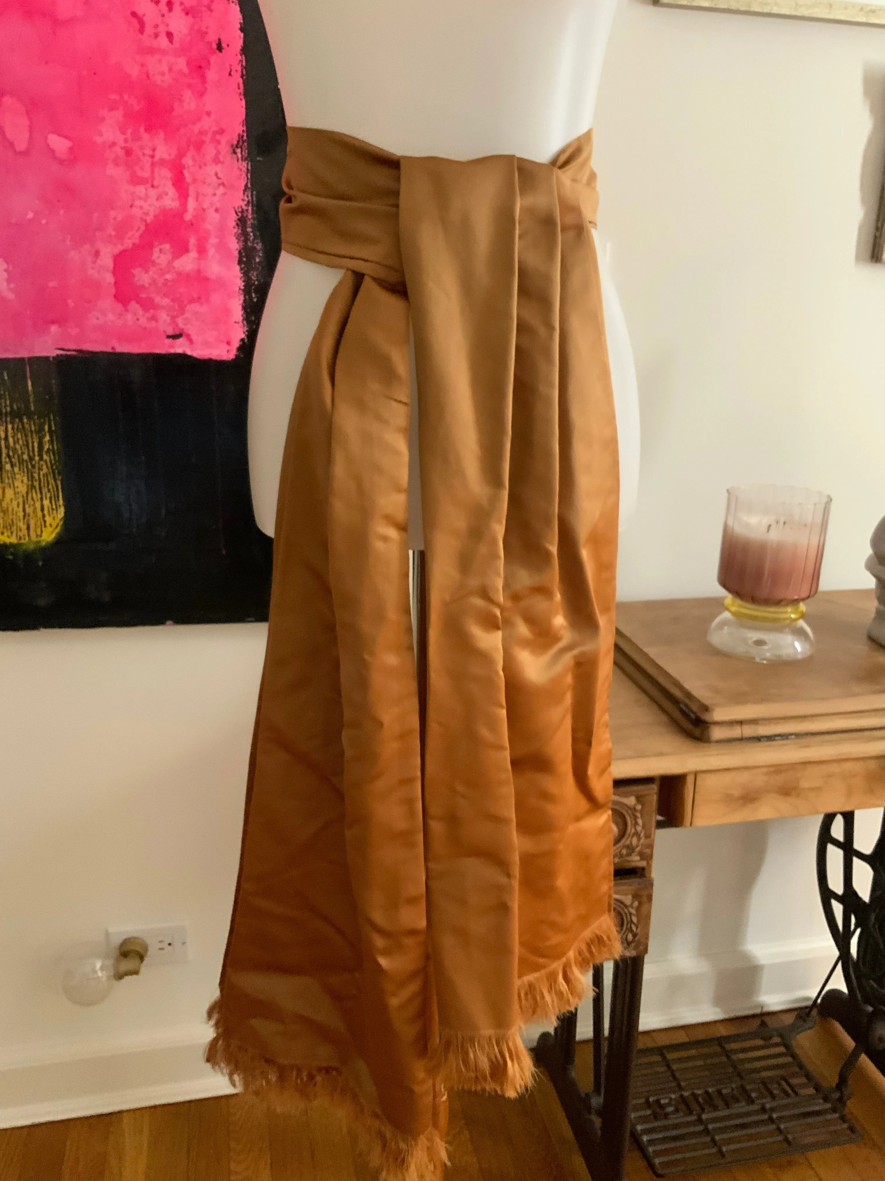 Copper Satin Scarf / Belt- 50s