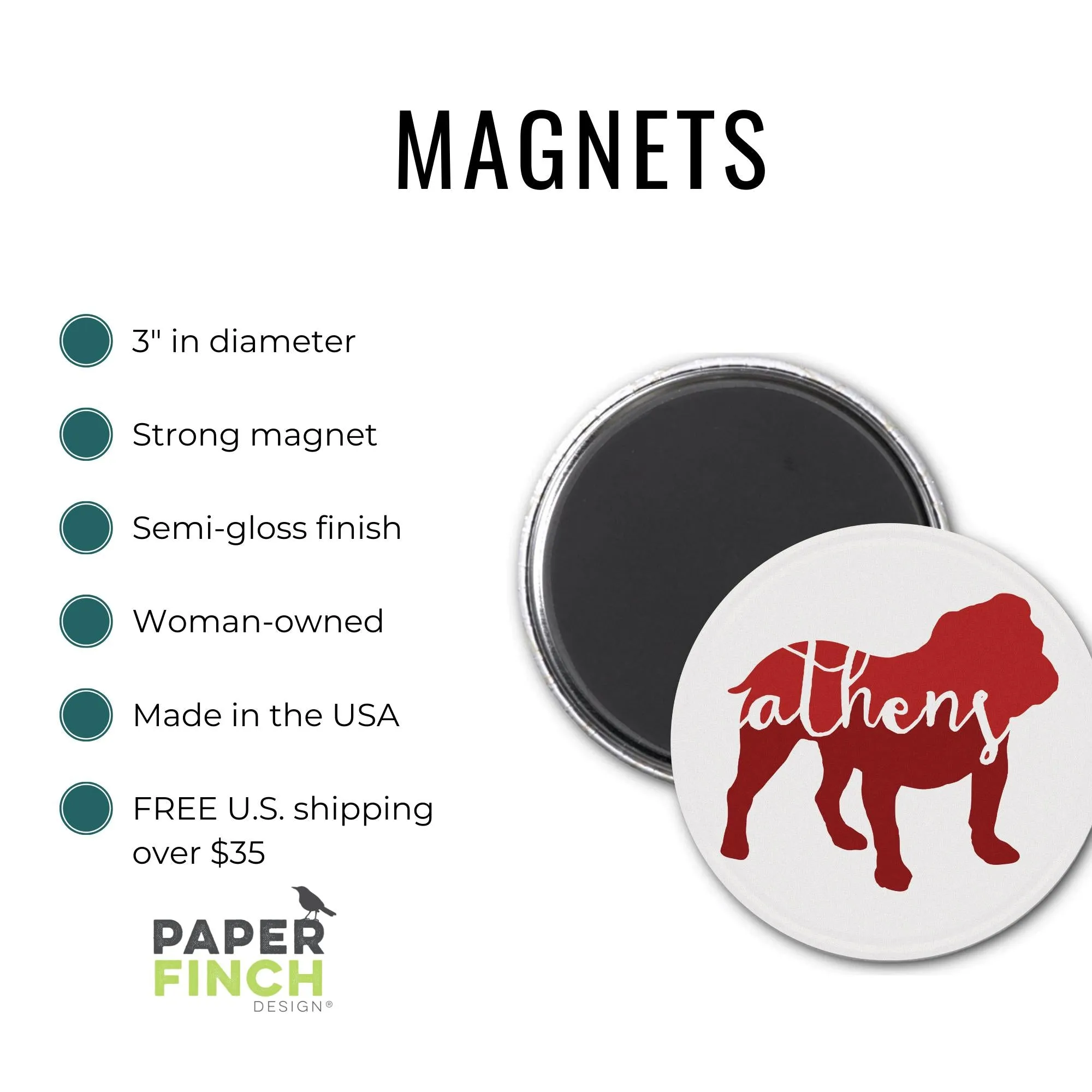 Cowgirl Magnet - Adorable 3-inch round fridge magnet featuring a retro cowgirl & pink "Howdy," a cute gift for any sassy friend!