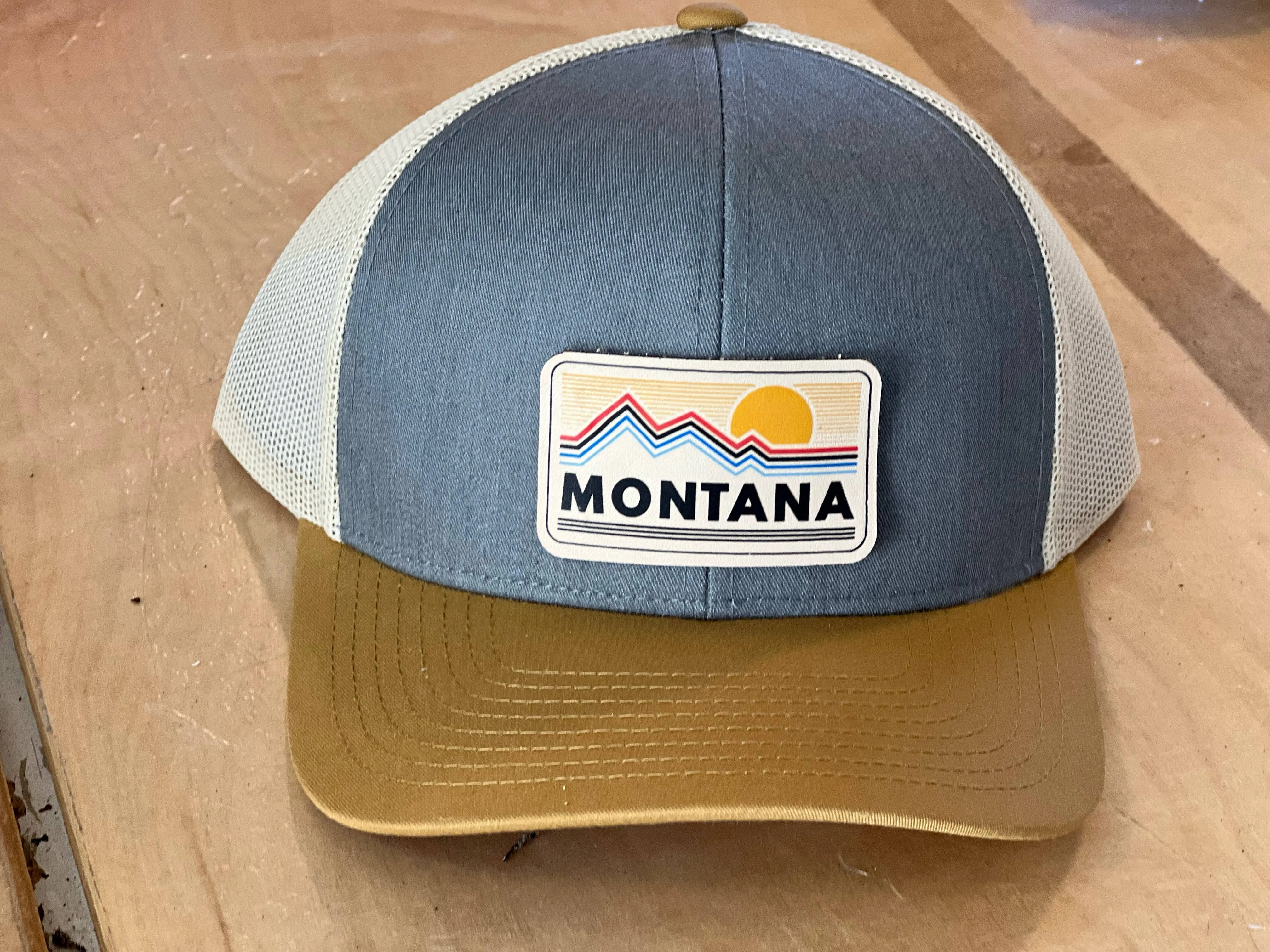 CUSTOM Sunset - Leather Patch Hat - CUSTOMIZABLE