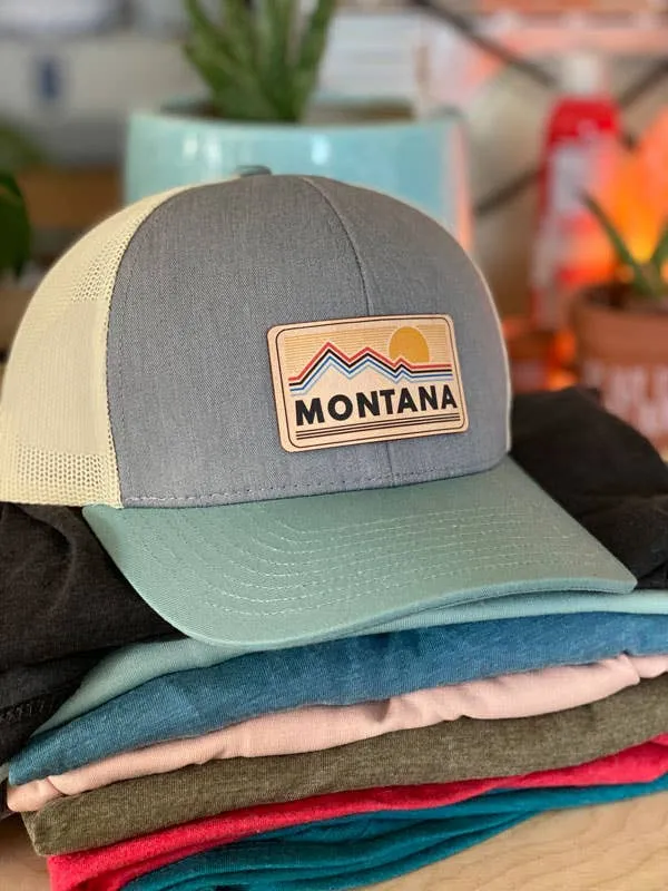 CUSTOM Sunset - Leather Patch Hat - CUSTOMIZABLE