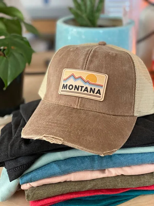 CUSTOM Sunset - Leather Patch Hat - CUSTOMIZABLE