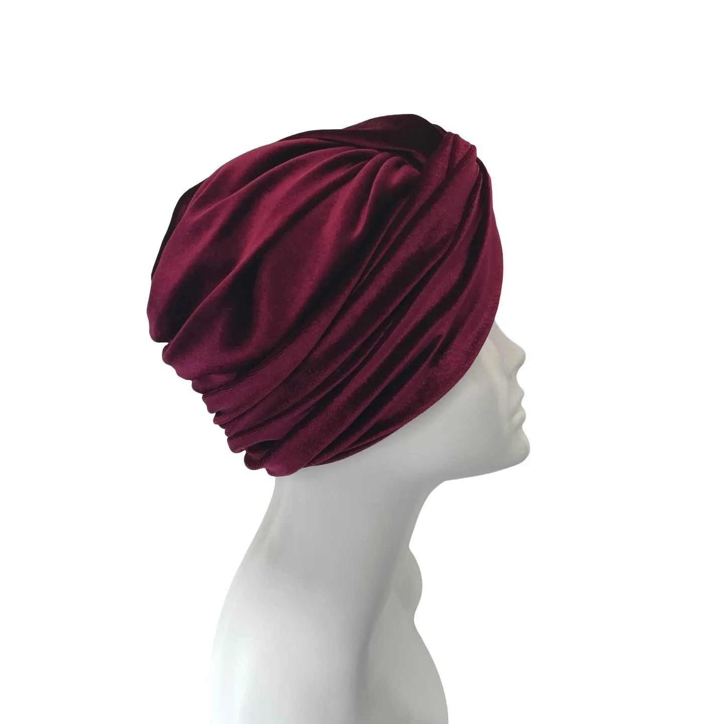 Dark Red Luxury Velvet Retro Twisted Turban