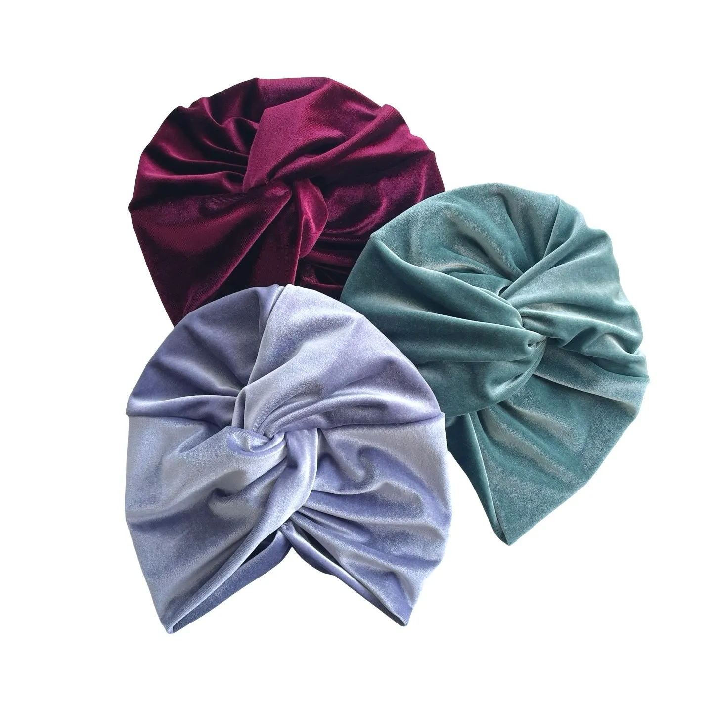 Dark Red Luxury Velvet Retro Twisted Turban