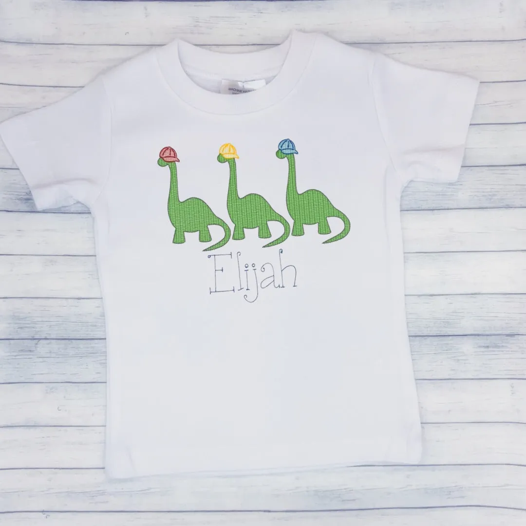 Dinosaurs w/ Hats Name Shirt