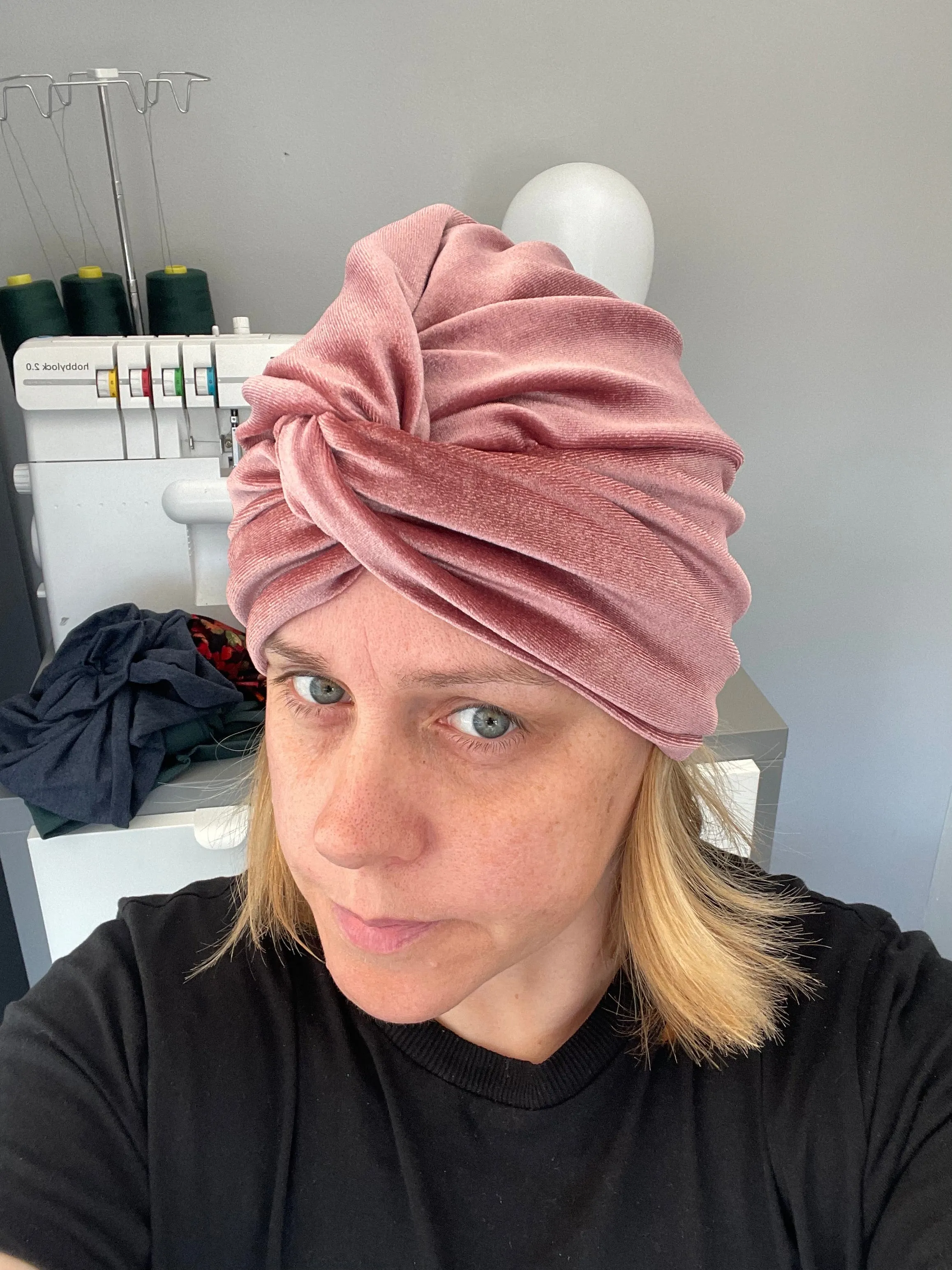 Dusky Pink Velvet Vintage Style Twisted Hair Turban