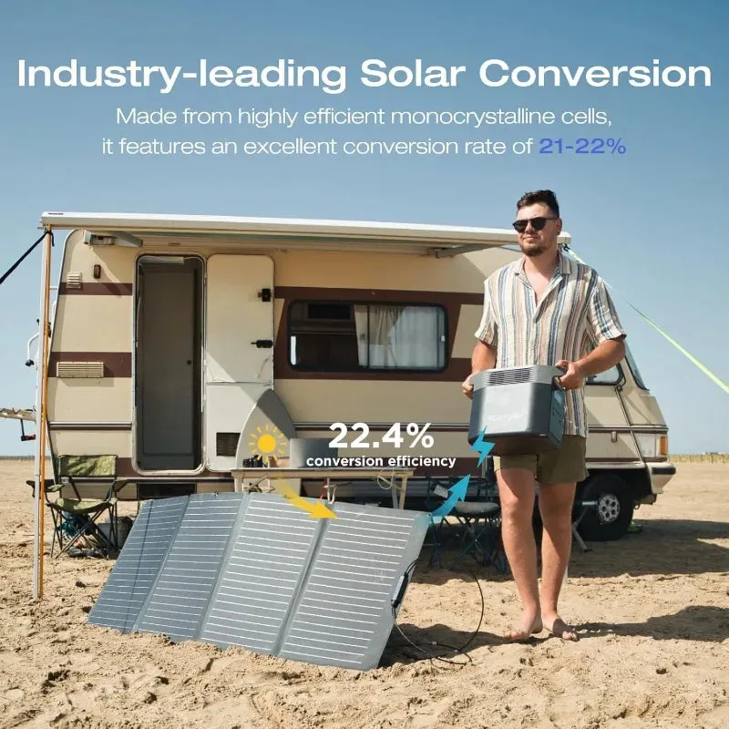 EF ECOFLOW 160 Watt Portable Solar Panel for Power Station, Foldable Solar Charger with Adjustable Kickstand