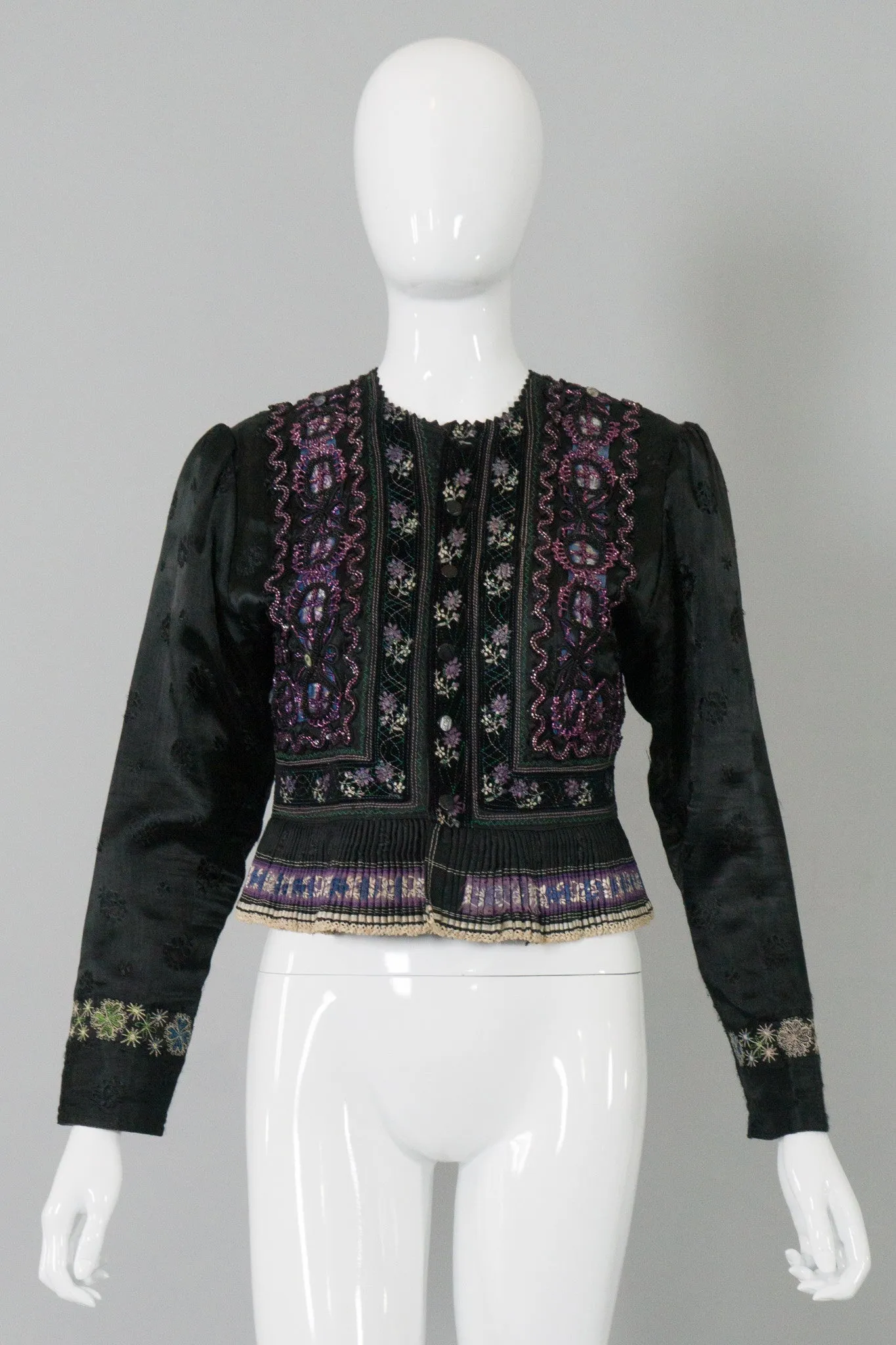 Embellished Ruffle Peplum Jacket