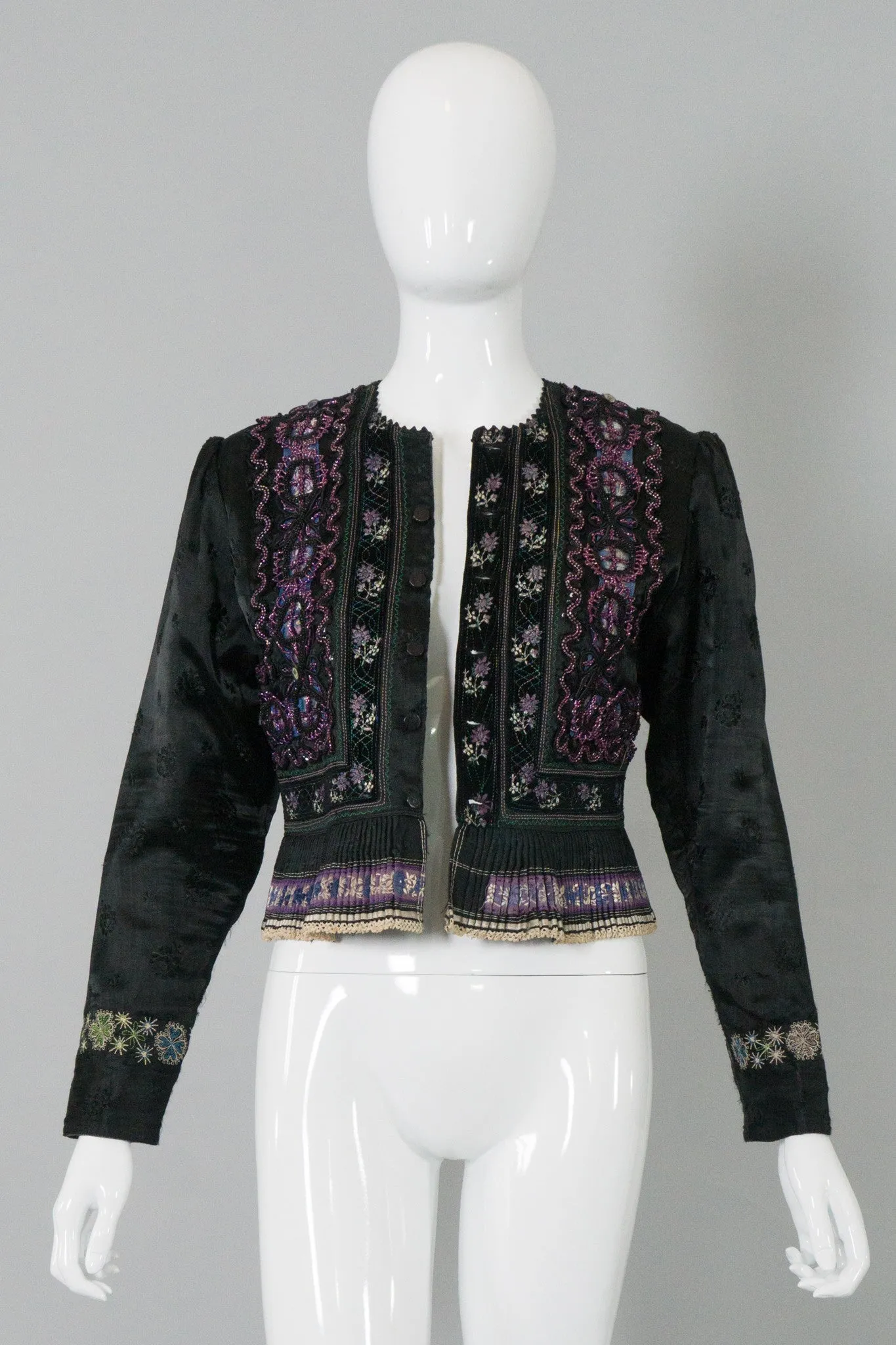 Embellished Ruffle Peplum Jacket