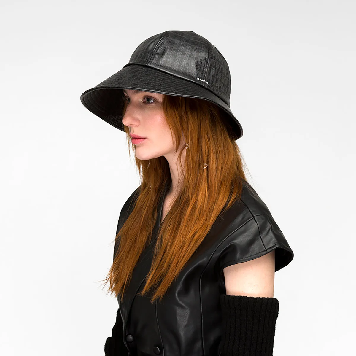 Faux Leather Rain Brim Casual
