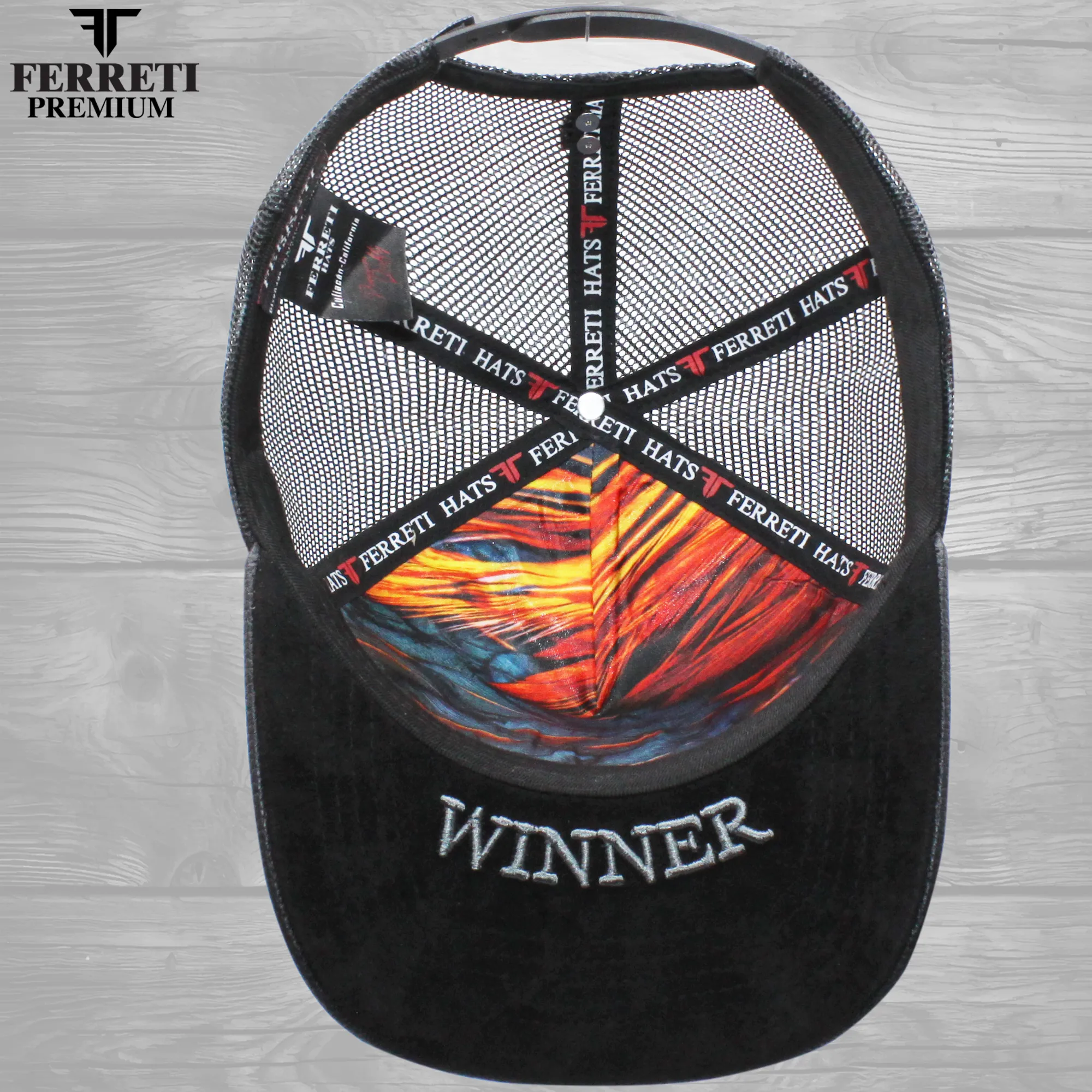 Ferreti Hats PREMIUM FT83M black Mr. Gallo Gorra con Maya