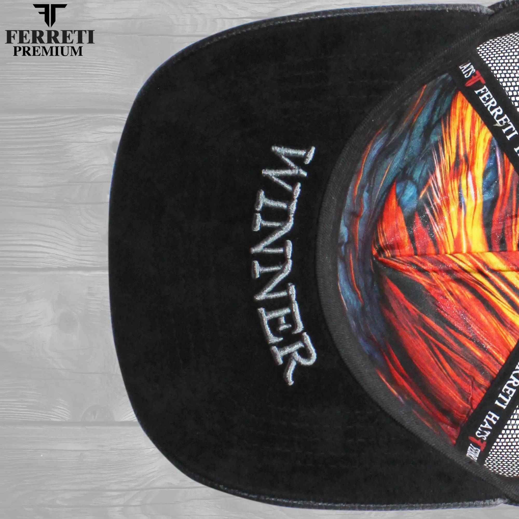 Ferreti Hats PREMIUM FT83M black Mr. Gallo Gorra con Maya