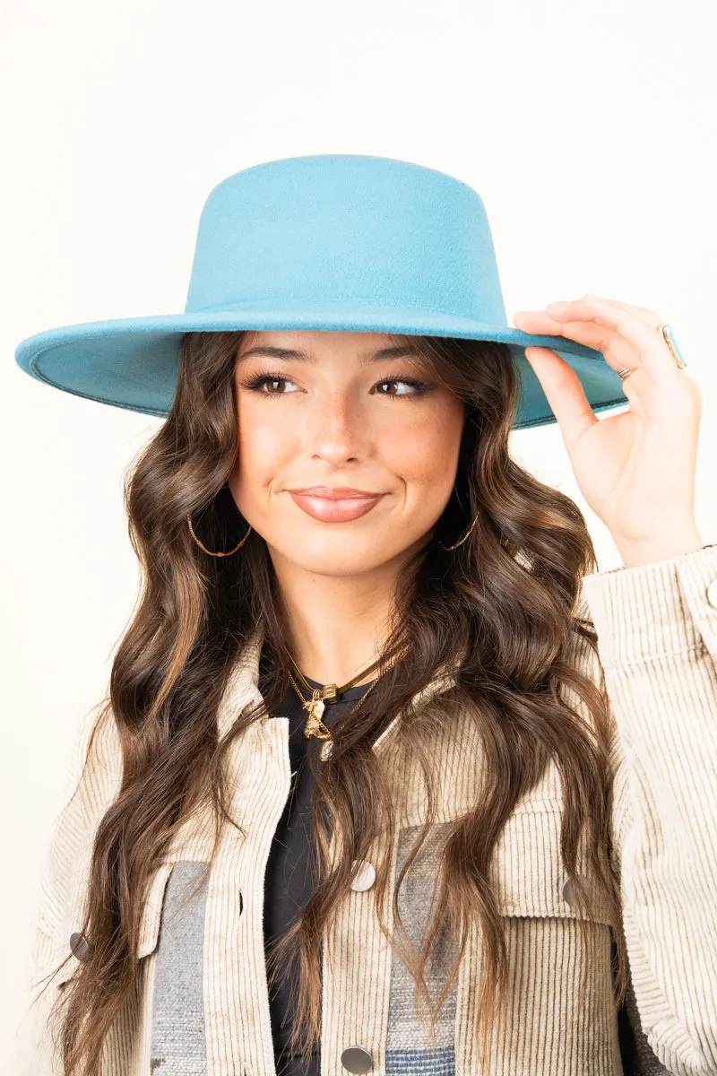 Georgiana Turquoise Felt Hat