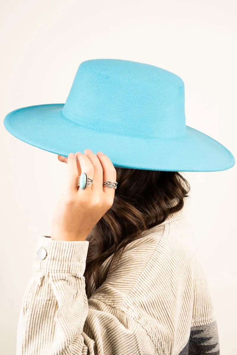 Georgiana Turquoise Felt Hat