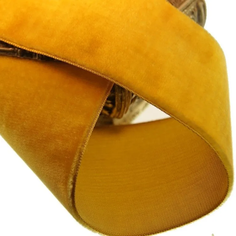 Gold Velvet Ribbon Vintage from France 48mm
