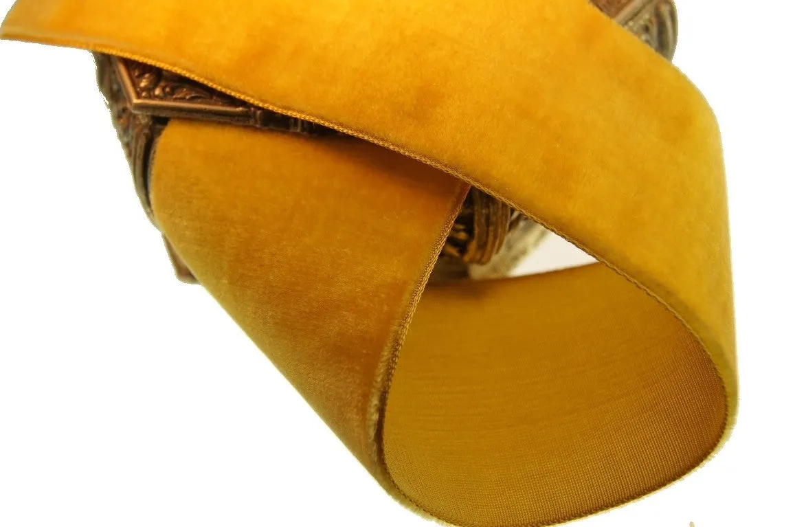 Gold Velvet Ribbon Vintage from France 48mm