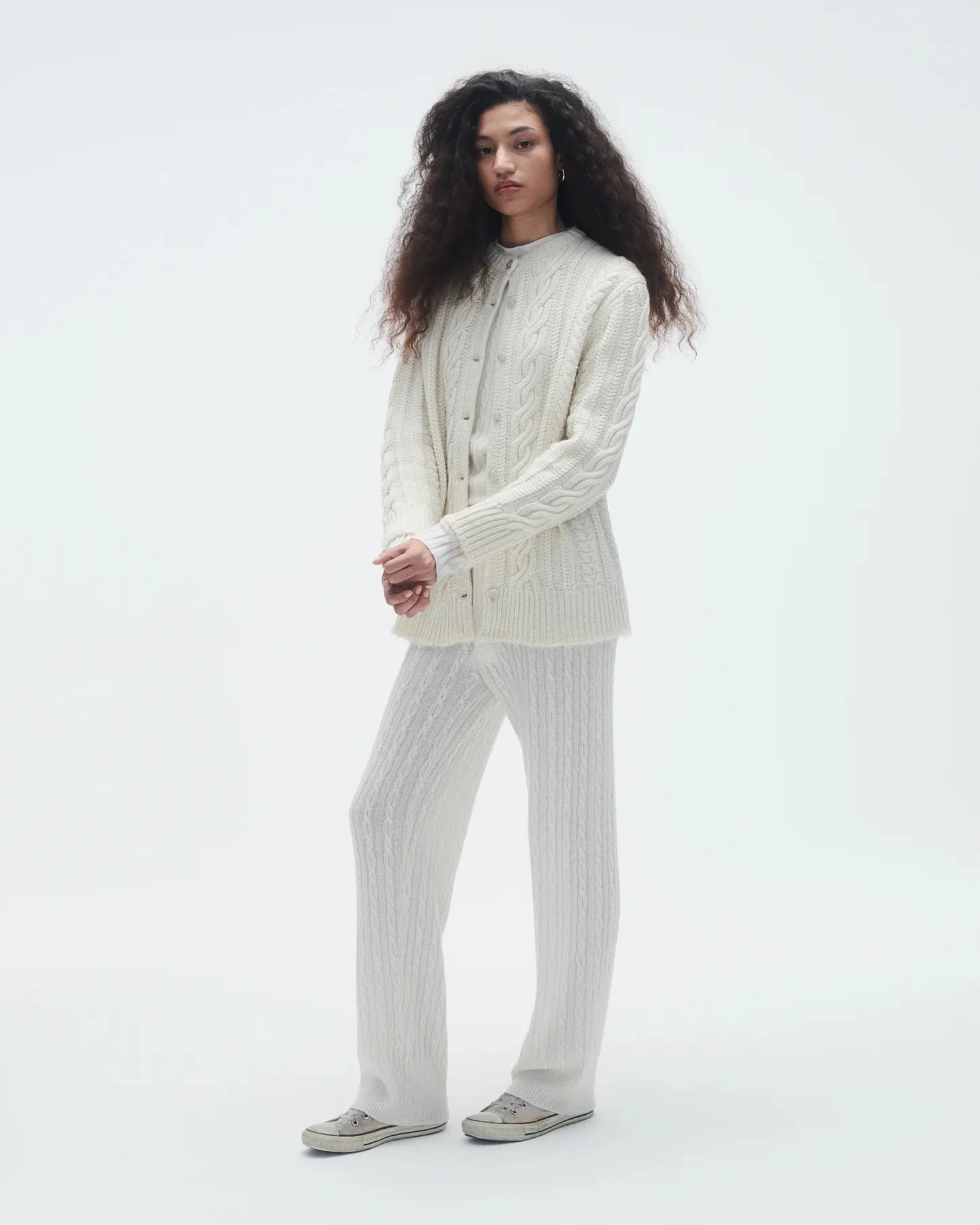 Guest in Residence Rossella Cable Cardigan in Cream