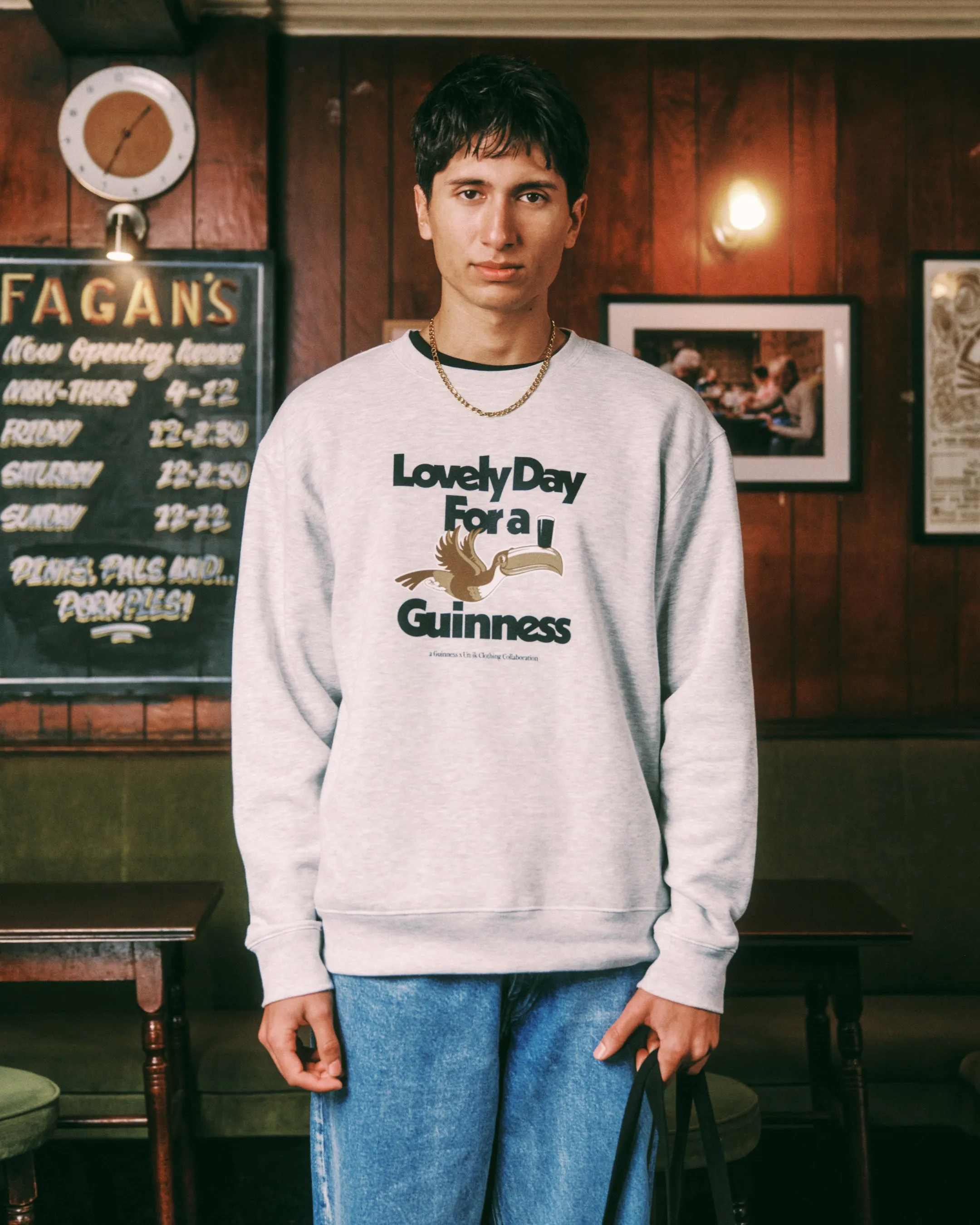 Guinness x UN:IK 'Lovely Day' Sweater - Ash Grey