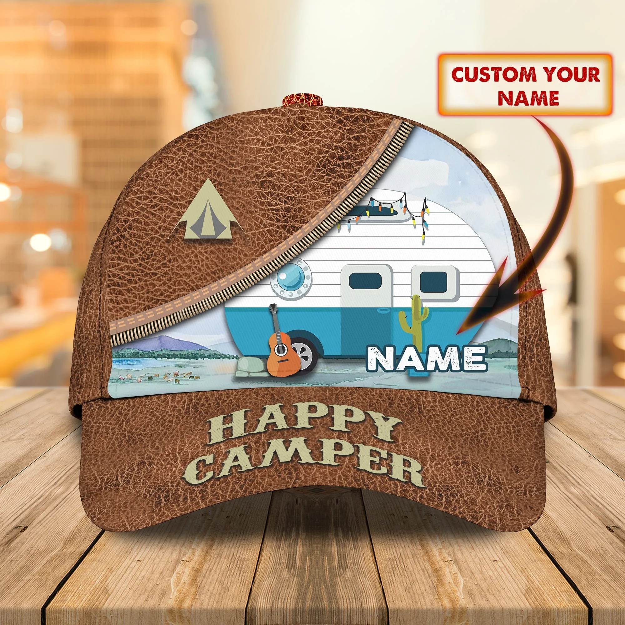 Happy Camper - Personalized Name Cap - Nsd99