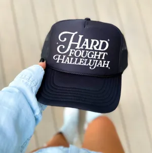 Hard Fought Hallelujah Trucker Hat/ Trucker Hats/ Gifts for Her/ Religious Hats
