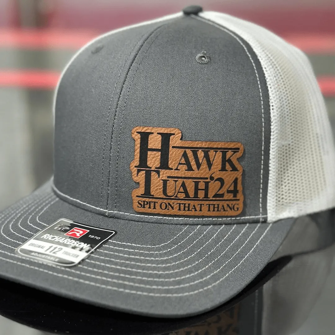 Hawk Tuah2024h Premium Leather Patch Hat